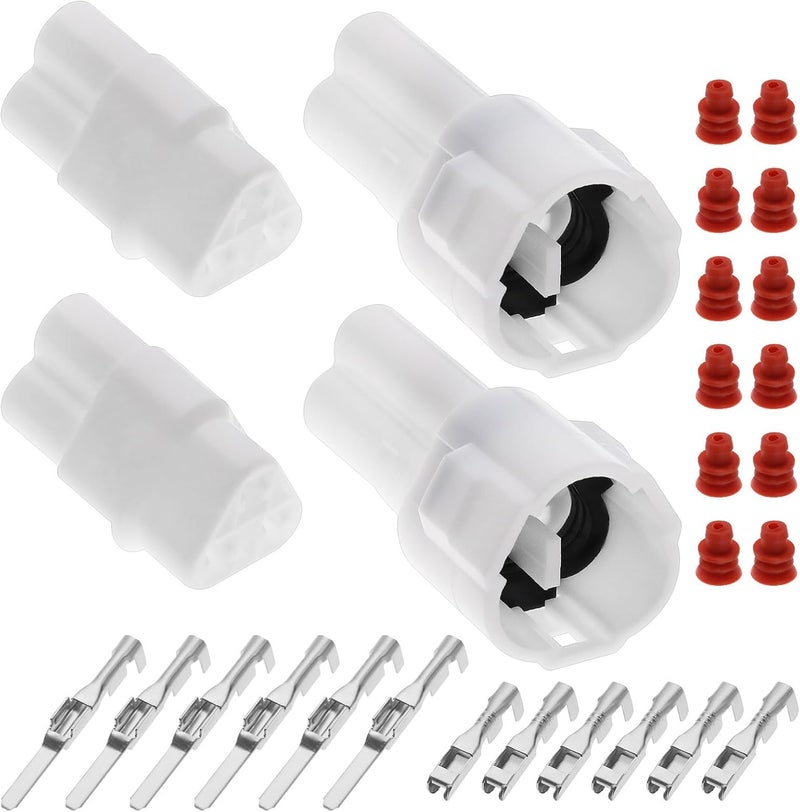 SING F LTD 2 Sets 3Pin Motorcycle Connector Kit Compatible with Sumitomo Plug Compatible with Yamaha Compatible with Kawasaki 3 Pin Way Male Female Automotive Connector - Image 1